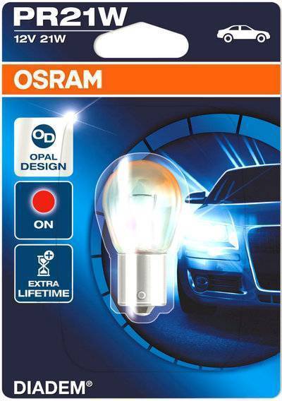 Osram OSRAM PR21W 12V-21W (BAW15s) (серебрист. диз.+увелич.срок служ.) Diadem RED 1шт 7508LDR-01B