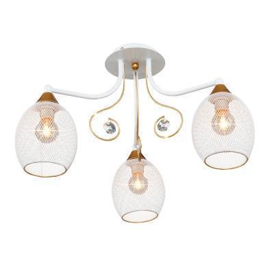 МАКСИСВЕТ Люстра МАКСИСВЕТ 1-8570-3-wh+gl 1-8570-3-WH+GL Е14