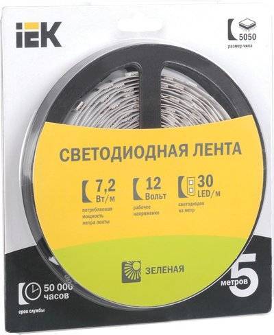 Iek LSR2-5-030-20-1-05 Лента LED 5м блистер LSR-5050G30-7,2-IP20-12V IEK LSR2-5-030-20-1-05