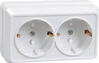 Iek ERO24-K01-16-DC РСш22-3-ОБ Розетка 2местн. с з/к с защ.штор. 16А откр.уст. ОКТАВА (белый) IEK РСш22-3-ОБ ОКТАВА ERO24-K01-16-DC