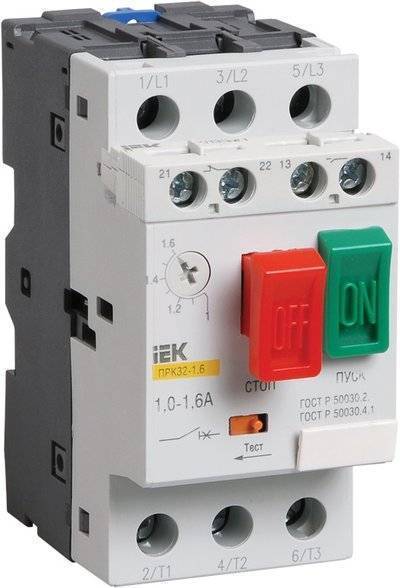 Iek DMS11-D16 Пускатель ПРК32-1,6 In=1,6A Ir=1-1,6A Ue 660В IEK DMS11-D16