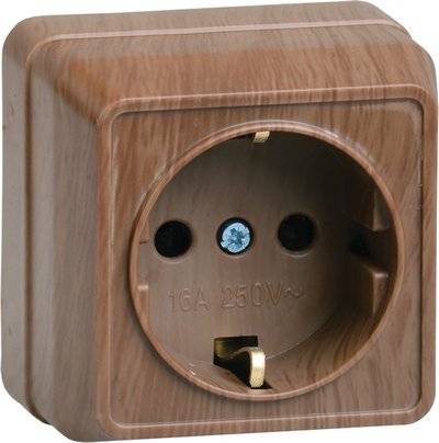 Iek ERO11-K04-16-DC РС20-3-ОД Розетка 1местн. c з/к 16А откр.уст. ОКТАВА (дуб) Упаковка (30 шт.) IEK ERO11-K04-16-DC