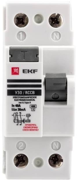 Ekf elcb-2-40-30-e-a-pro Устройство Защитного Отключения ВД-100 2P 40А/30мА (электр, тип А) PROxima EKF elcb-2-40-30-e-a-pro