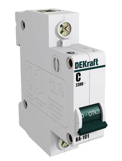 Dekraft ВА-101 11053DEK Автоматический выключатель однополюсный 10А (4.5 кА, C) DEKraft 11053DEK