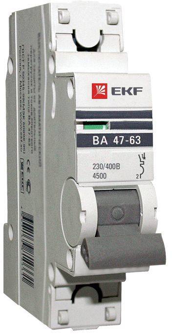 Ekf mcb4763-1-03В-pro Автоматический выключатель 1P 3А (В) 4,5kA ВА 47-63 PROxima EKF mcb4763-1-03В-pro