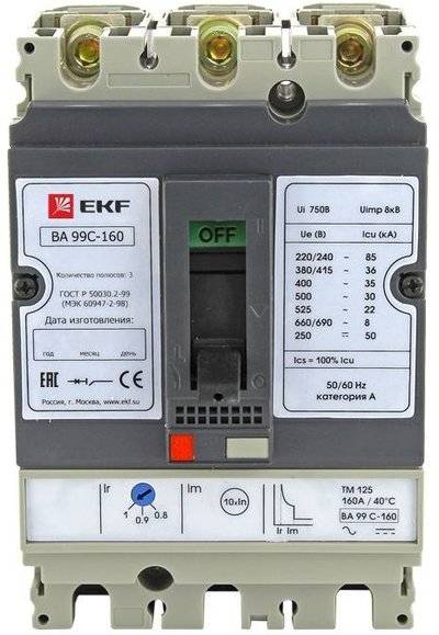 Ekf mccb99C-160-80 Выключатель автоматический ВА-99C (Compact NS) 160/80А 3P 36кА PROxima EKF mccb99C-160-80