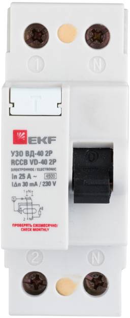 Ekf elcb-2-40-30e-sim Устройство защитного отключения УЗО ВД-40 2P 40А/30мА (электронное) Basic EKF УЗО ВДТ-40 Basic elcb-2-40-30e-sim