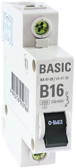 Ekf mcb4729-1-06-B Автоматический выключатель 1P 6А (B) 4,5кА ВА 47-29 Basic EKF mcb4729-1-06-B