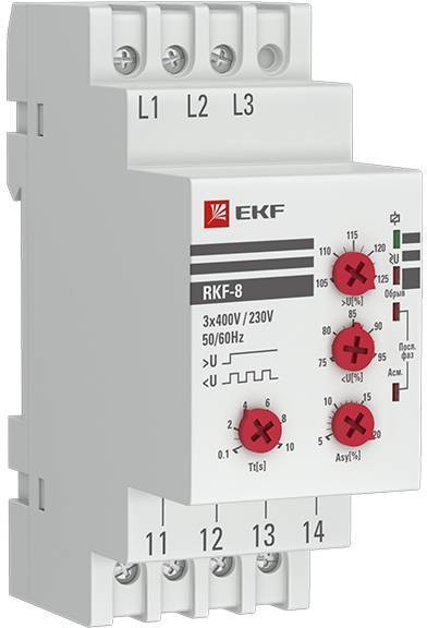 Ekf rkf-8 Реле контроля фаз РКФ-8 многофукц. EKF RKF-8 PROxima rkf-8
