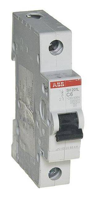 Abb SH200 2CDS241001R0064 Автоматический выключатель однополюсный 6А (4.5 кА, C) ABB SH201L 1п C 4.5кА 6А 2CDS241001R0064