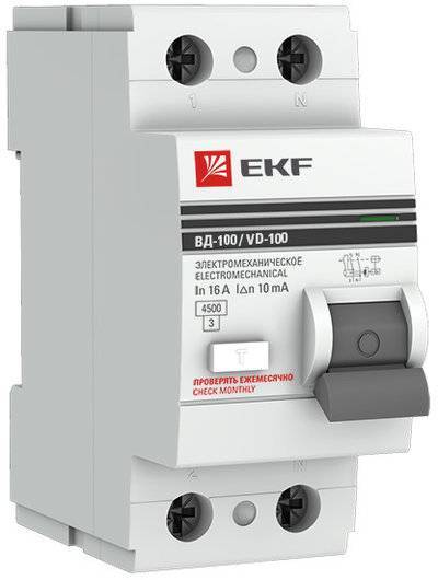 Ekf elcb-2-40-30-em-pro Устройство защитного отключения УЗО ВД-100 2P 40А/30мА (электромеханическое) PROxima EKF PROxima АС 2п 40А 30мА elcb-2-40-30-em-pro