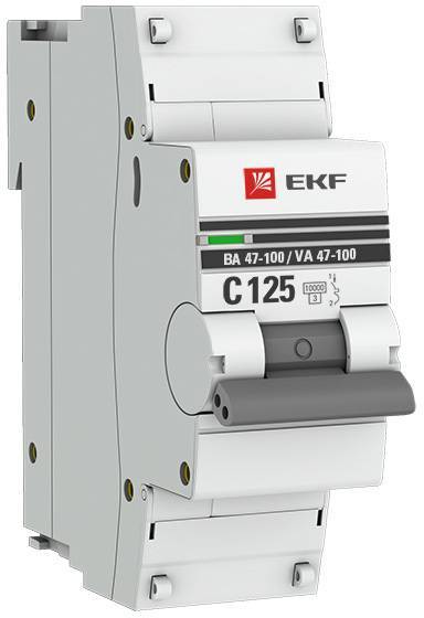 Ekf mcb47100-1-125C-pro Автоматический выключатель 1P 125А (C) 10kA ВА 47-100 PROxima EKF mcb47100-1-125C-pro