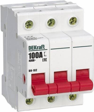 Dekraft 17025DEK Выключатель-разъединитель 3Р 25А ВН-102 DEKraft 17025DEK