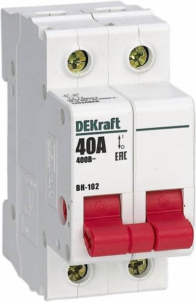 Dekraft 17024DEK Выключатель-разъединитель 2Р 40А ВН-102 DEKraft 17024DEK