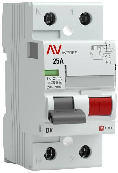 Ekf rccb-2-40-30-ac-av Устройство защитного отключения DV 2P 40А/ 30мА (AC) AVERES EKF rccb-2-40-30-ac-av