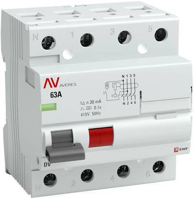 Ekf rccb-4-40-300-ac-av Устройство защитного отключения DV 4P 40А/300мА (AC) AVERES EKF rccb-4-40-300-ac-av