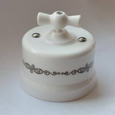 BIRONI B1-202-01-D4/1 Лизетта Бел Выключатель 2-клавишный, стандарт. Декор d4/1 Bironi B1-202-01-D4/1