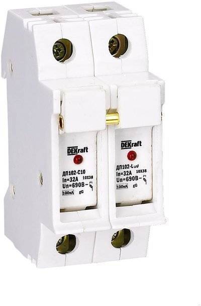 Dekraft 21384DEK Держатель предохр. типа C10 со светодиодной и Упаковка (6 шт.) DEKraft 21384DEK