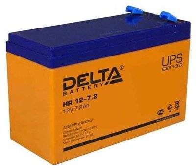 Delta Аккумулятор HR 12В/7.2 А/ч Delta HR 12-7.2 (оранжевый) HR 12-7.2