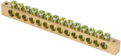 Ekf sn0-125-14-k-r Шина PEN "ноль-земля" (8х12мм) 14 отверстий латунь крепеж по краям розничный стикер PROxima Упаковка (10 шт.) EKF sn0-125-14-k-r