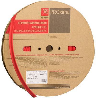 Ekf tut-2-r Термоусаживаемая трубка ТУТ 2/1 красная рулон PROxima Упаковка (200 шт.) EKF tut-2-r