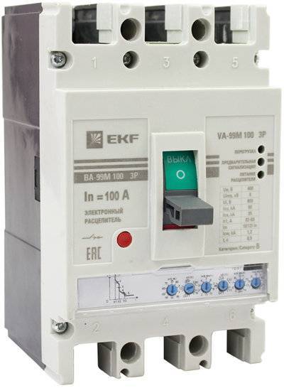 Ekf mccb99-100-100me Выключатель автоматический ВА-99М 100/100А 3P 50кА с электронным расцепителем PROxima EKF mccb99-100-100me