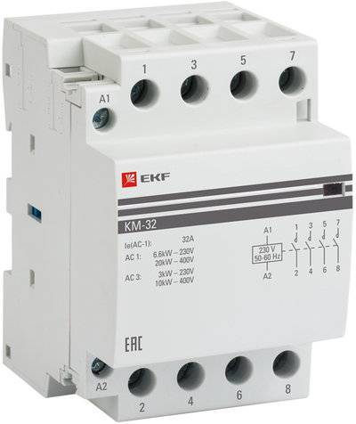 Ekf km-3-16-40 Контактор мод. КМ 16А 4NО (3 мод.) EKF km-3-16-40