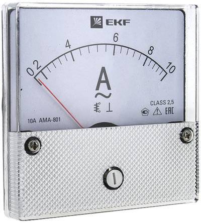 Ekf Амперметр AMA-801 аналоговый на панель (80х80) круглый вырез 10А прямое подключение EKF ama-801-10