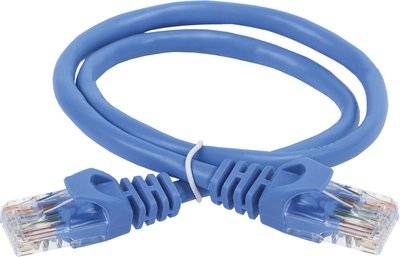 Iek PC03-C5EU-05M ITK Коммутационный шнур (патч-корд), кат.5Е UTP, 0,5м, синий Упаковка (20 шт.) IEK PC03-C5EU-05M