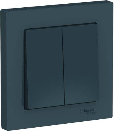 Schneider electric AtlasDesign ATN000852 Выключатель двухклавишный (10 А, в сборе, скрытая установка, изумруд) Упаковка (10 шт.) Schneider Electric ATN000852