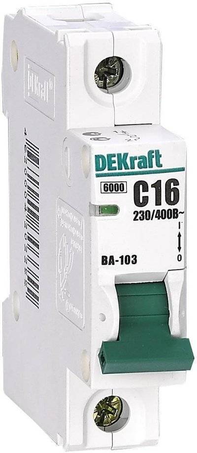 Dekraft ВА-103 12008DEK Автоматический выключатель однополюсный 10А (6 кА, B) Упаковка (12 шт.) DEKraft 12008DEK