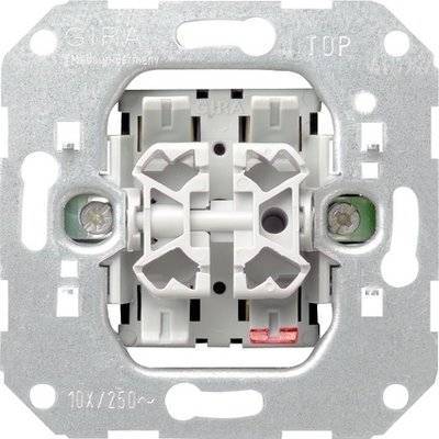 Gira System55 010500 Выключатель двухклавишный (10 А, механизм, скрытая установка) Gira 010500