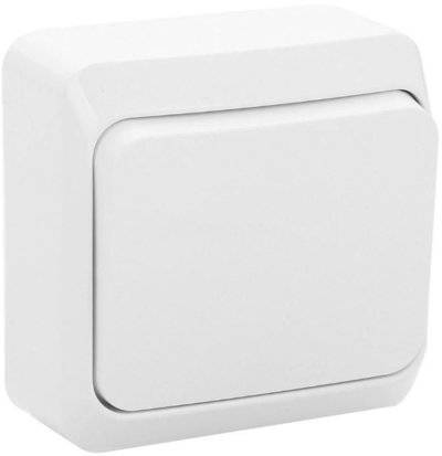 Schneider electric Этюд KA10-001B Выключатель однокнопочный (10 А, в сборе, открытая установка, белый) Упаковка (25 шт.) Schneider Electric KA10-001B Этюд KA10-001B