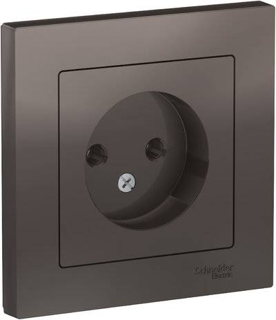 Schneider electric AtlasDesign ATN000640 Розетка без заземляющего контакта (16 А, в сборе, скрытая установка, мокко) Упаковка (10 шт.) Schneider Electric ATN000640