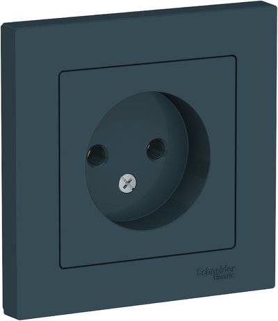 Schneider electric AtlasDesign ATN000840 Розетка без заземляющего контакта (16 А, в сборе, скрытая установка, изумруд) Schneider Electric ATN000840