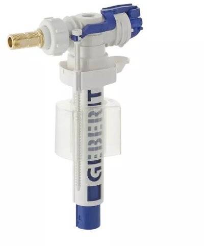 Geberit 281.004.00.1 Впускной клапан (тип 380, подвод воды сбоку, 3/8", 1/2", ниппель из латуни) Geberit 281.004.00.1 Белая Синяя 281.004.00.1
