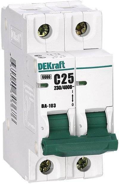 Dekraft ВА-103 12068DEK Автоматический выключатель двухполюсный 4А (6 кА, C) DEKraft 12068DEK