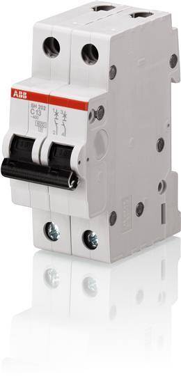 Abb SH200 2CDS212001R0104 Автоматический выключатель двухполюсный 10А (6 кА, C) ABB SH202 C10 2CDS212001R0104