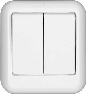 Schneider electric Прима A56-029-B Выключатель двухклавишный (6 А, IP20, в сборе, открытая установка, белый) Schneider Electric A56-029-B
