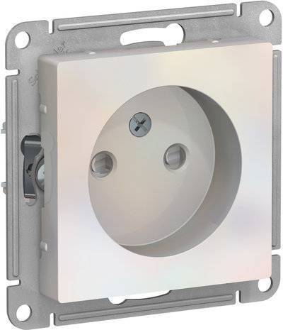 Schneider electric AtlasDesign ATN000449 Розетка без заземляющего контакта (16 А, под рамку, шторки, скрытая установка, жемчуг) Упаковка (10 шт.) Schneider Electric ATN000449