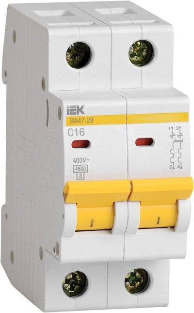 Iek ВА47-29 MVA20-2-040-C Автоматический выключатель двухполюсный 40А (4.5 кА, C) IEK ВА47-29 2п, C, 40А, 4.5кА MVA20-2-040-C