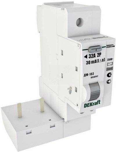 Dekraft ВА-103 16101DEK Выключатель дифференциального тока однополюсный+N 32А 100мА (тип AC) Упаковка (4 шт.) DEKraft 16101DEK