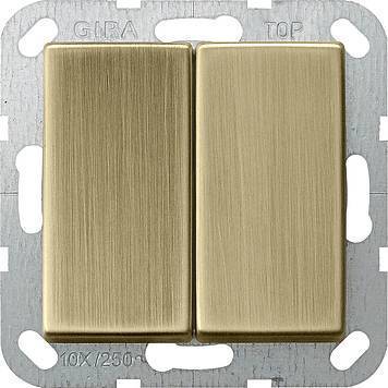 Gira System55 0125603 Выключатель двухклавишный (10 А, под рамку, скрытая установка, бронза) Gira 0125603