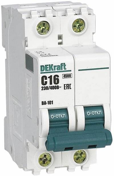 Dekraft ВА-101 11064DEK Автоматический выключатель двухполюсный 6А (4.5 кА, C) DEKraft ВА101-2P-006A-C 11064DEK