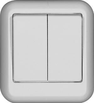 Schneider electric Прима VA5U-214-B Выключатель двухклавишный (10 А, IP20, в сборе, открытая установка, белый) Schneider Electric Прима ВА5У-214 VA5U-214-B