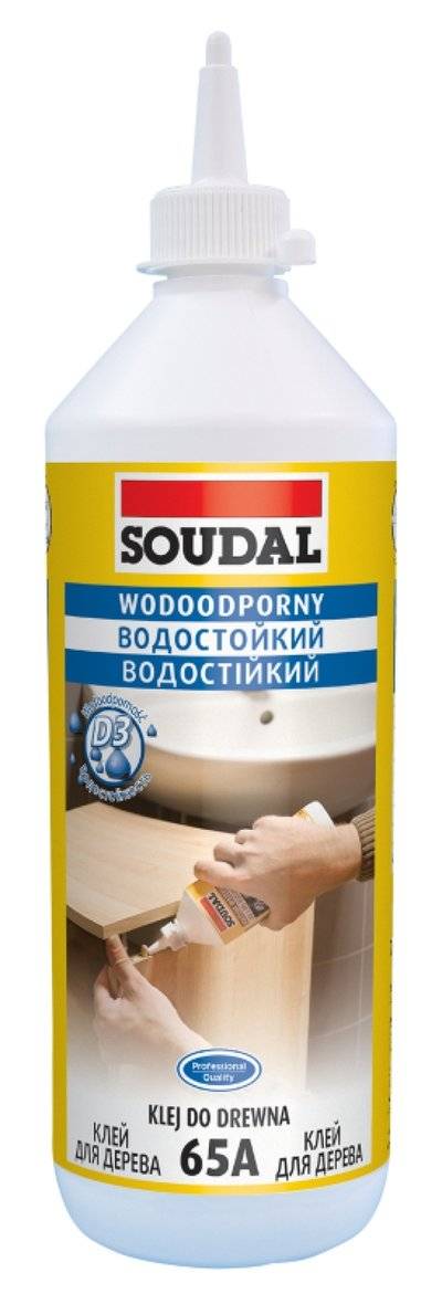 Soudal 65A 107626 Водостойкий клей ПВА для любых пород дерева (белый, 250 мл) Упаковка (12 шт.) Soudal 65А 107626