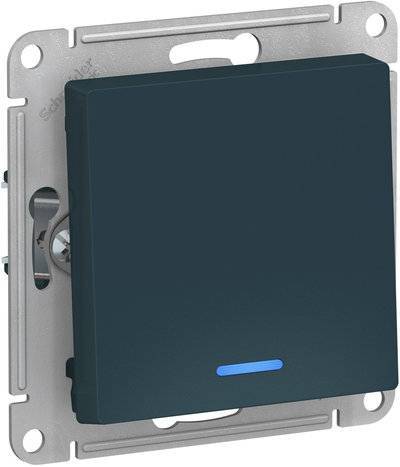 Schneider electric AtlasDesign ATN000813 Выключатель одноклавишный (10 А, под рамку, подсветка, скрытая установка, изумруд) Schneider Electric ATN000813 AtlasDesign ATN000813