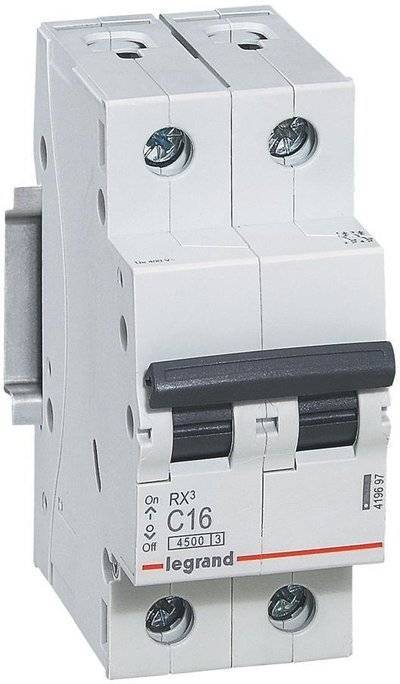 Legrand RX3 419694 Автоматический выключатель двухполюсный 6А (4.5 кА, C) Legrand 419694