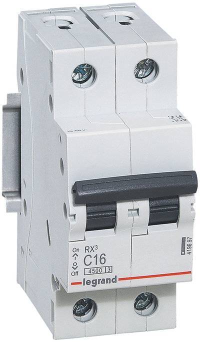 Legrand RX3 419697 Автоматический выключатель двухполюсный 16А (6 кА, C) Legrand 419697