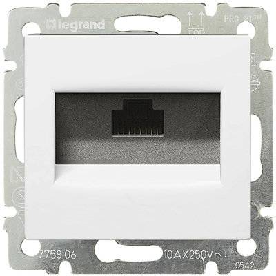 Legrand Valena 774230 Розетка компьютерная (RJ45, захваты, UTP, Cat.5e, под рамку, скрытая установка, белая) Legrand 774230